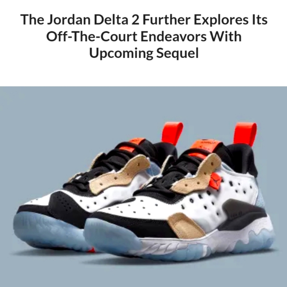 Jordan delta 2 white/ flash crimson #23